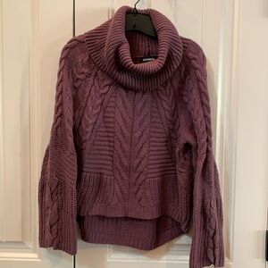EXPRESS Purple Cowl Neck Cozy Sweater XS